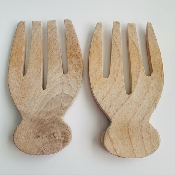 Wooden Salad Forks Salad Hands Serving Utensils - Picture 2 of 11
